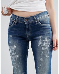Темно-синие джинсы-бойфренды от Pepe Jeans
