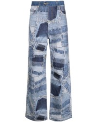 Мужские темно-синие джинсы в стиле пэчворк от Andersson Bell