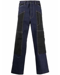 Мужские темно-синие джинсы в стиле пэчворк от Diesel