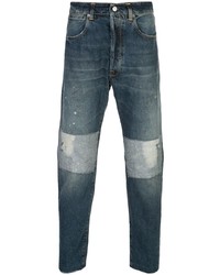 Мужские темно-синие джинсы в стиле пэчворк от Golden Goose