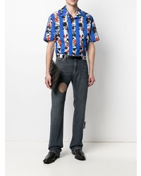 Мужские темно-синие джинсы в стиле пэчворк от Off-White