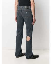 Мужские темно-синие джинсы в стиле пэчворк от Off-White