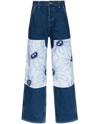 Мужские темно-синие джинсы в стиле пэчворк от Jacquemus