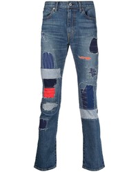 Мужские темно-синие джинсы в стиле пэчворк от Junya Watanabe MAN