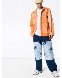 Мужские темно-синие джинсы в стиле пэчворк от Jacquemus