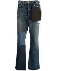 Мужские темно-синие джинсы в стиле пэчворк от Maison Mihara Yasuhiro