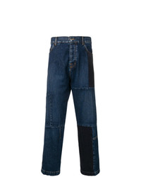 Мужские темно-синие джинсы в стиле пэчворк от McQ Alexander McQueen