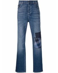 Мужские темно-синие джинсы в стиле пэчворк от Missoni