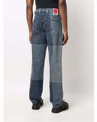 Мужские темно-синие джинсы в стиле пэчворк от 032c