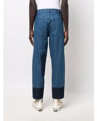 Мужские темно-синие джинсы в стиле пэчворк от Helmut Lang