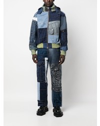 Мужские темно-синие джинсы в стиле пэчворк от AG