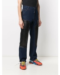 Мужские темно-синие джинсы в стиле пэчворк от DUOltd