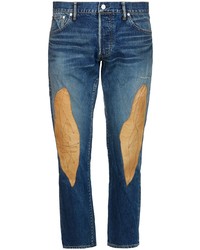 Мужские темно-синие джинсы в стиле пэчворк от VISVIM