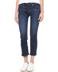Темно-синие джинсы-клеш от AG Jeans