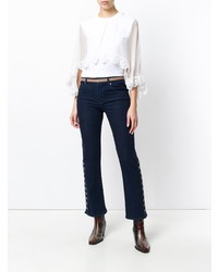 Темно-синие джинсы-клеш от Chloé