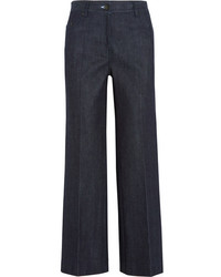 Темно-синие джинсы-клеш от Calvin Klein Collection