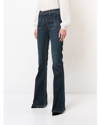 Темно-синие джинсы-клеш от Veronica Beard