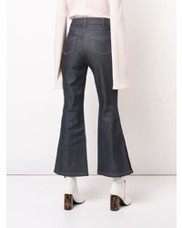 Темно-синие джинсы-клеш от Ellery