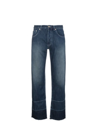 Темно-синие джинсы-клеш от Loewe