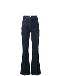 Темно-синие джинсы-клеш от Nina Ricci