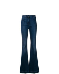 Темно-синие джинсы-клеш от Pt05
