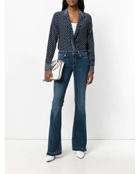 Темно-синие джинсы-клеш от Dondup