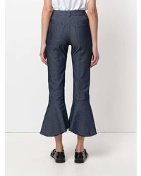 Темно-синие джинсы-клеш от Eudon Choi