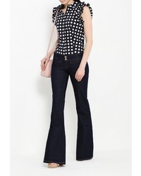 Темно-синие джинсы-клеш от Trussardi Jeans