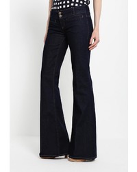 Темно-синие джинсы-клеш от Trussardi Jeans