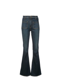 Темно-синие джинсы-клеш от Veronica Beard