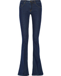 Темно-синие джинсы-клеш от Victoria Beckham