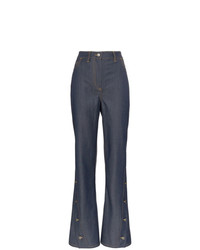 Темно-синие джинсы-клеш от Wright Le Chapelain