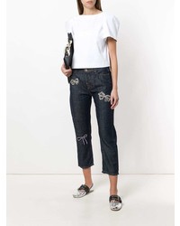 Женские темно-синие джинсы с вышивкой от Weekend Max Mara