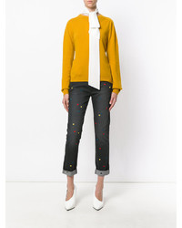 Женские темно-синие джинсы с вышивкой от Stella McCartney