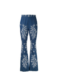 Женские темно-синие джинсы с вышивкой от Huishan Zhang