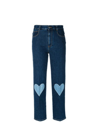 Женские темно-синие джинсы с вышивкой от Stella McCartney