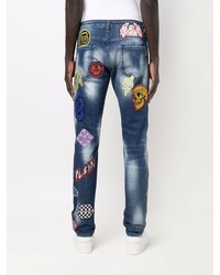 Мужские темно-синие джинсы с вышивкой от Philipp Plein