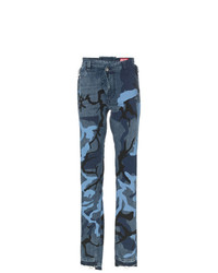 Мужские темно-синие джинсы с камуфляжным принтом от Diesel Red Tag