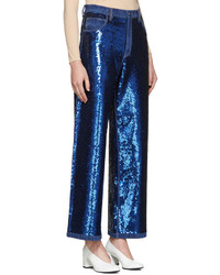 Женские темно-синие джинсы с пайетками от Ashish