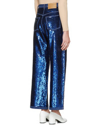 Женские темно-синие джинсы с пайетками от Ashish