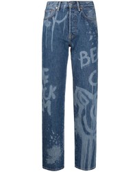 Мужские темно-синие джинсы с принтом от Acne Studios