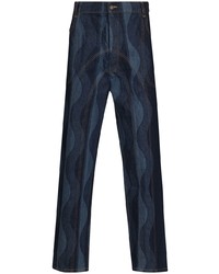 Мужские темно-синие джинсы с принтом от Ahluwalia