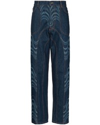 Мужские темно-синие джинсы с принтом от Ahluwalia