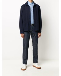 Мужские темно-синие джинсы с принтом от Kiton