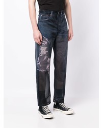 Мужские темно-синие джинсы с принтом от Doublet