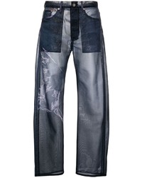Мужские темно-синие джинсы с принтом от Doublet