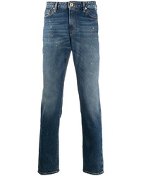 Мужские темно-синие джинсы с принтом от Emporio Armani