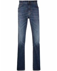 Мужские темно-синие джинсы с принтом от Etro