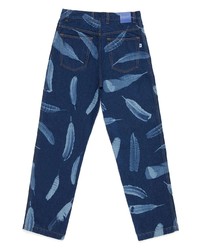 Мужские темно-синие джинсы с принтом от Marcelo Burlon County of Milan