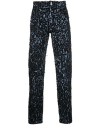 Мужские темно-синие джинсы с принтом от Givenchy